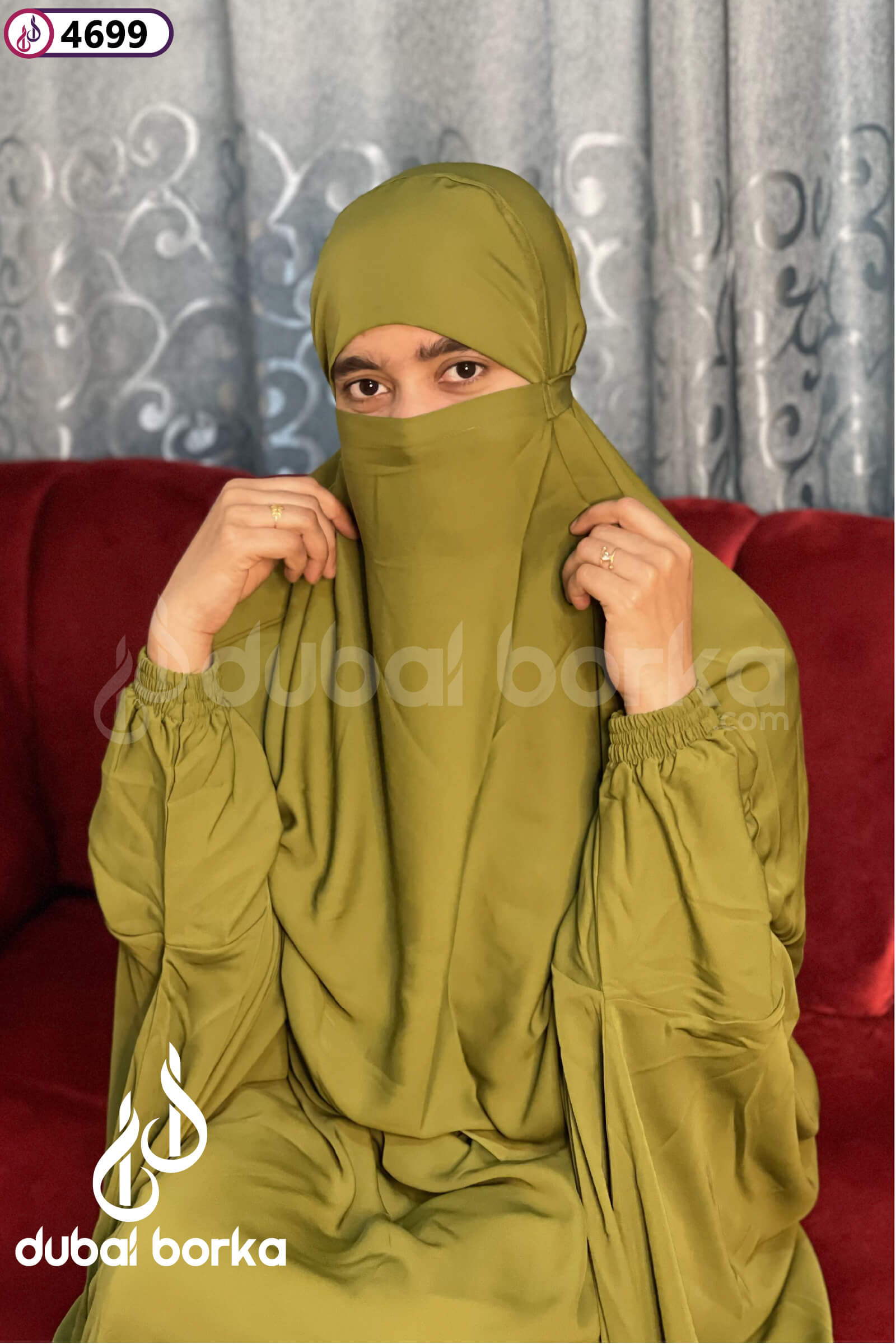 Plain Jilbab full coverage for hajj or umrah olive