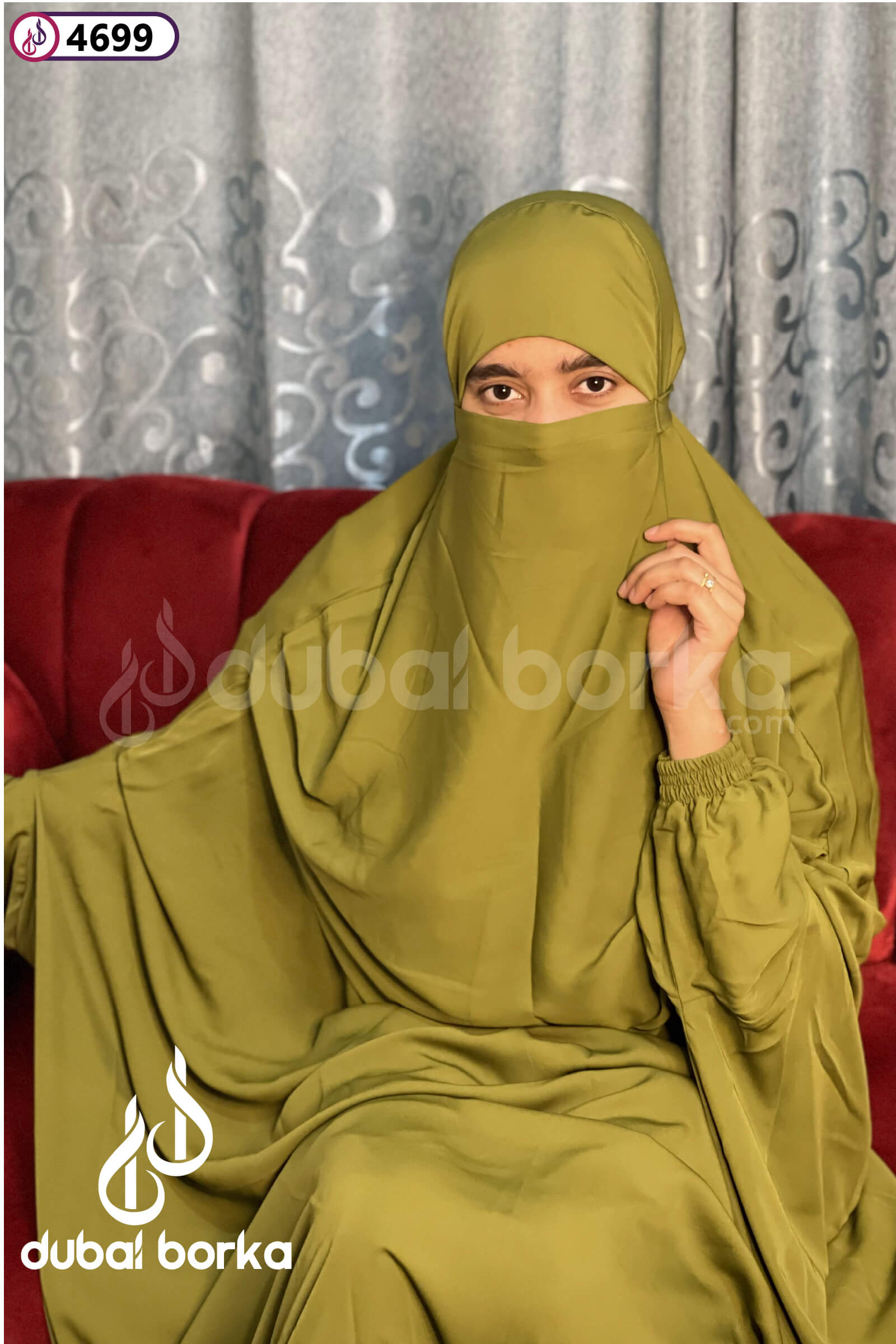 Plain Jilbab full coverage for hajj or umrah olive