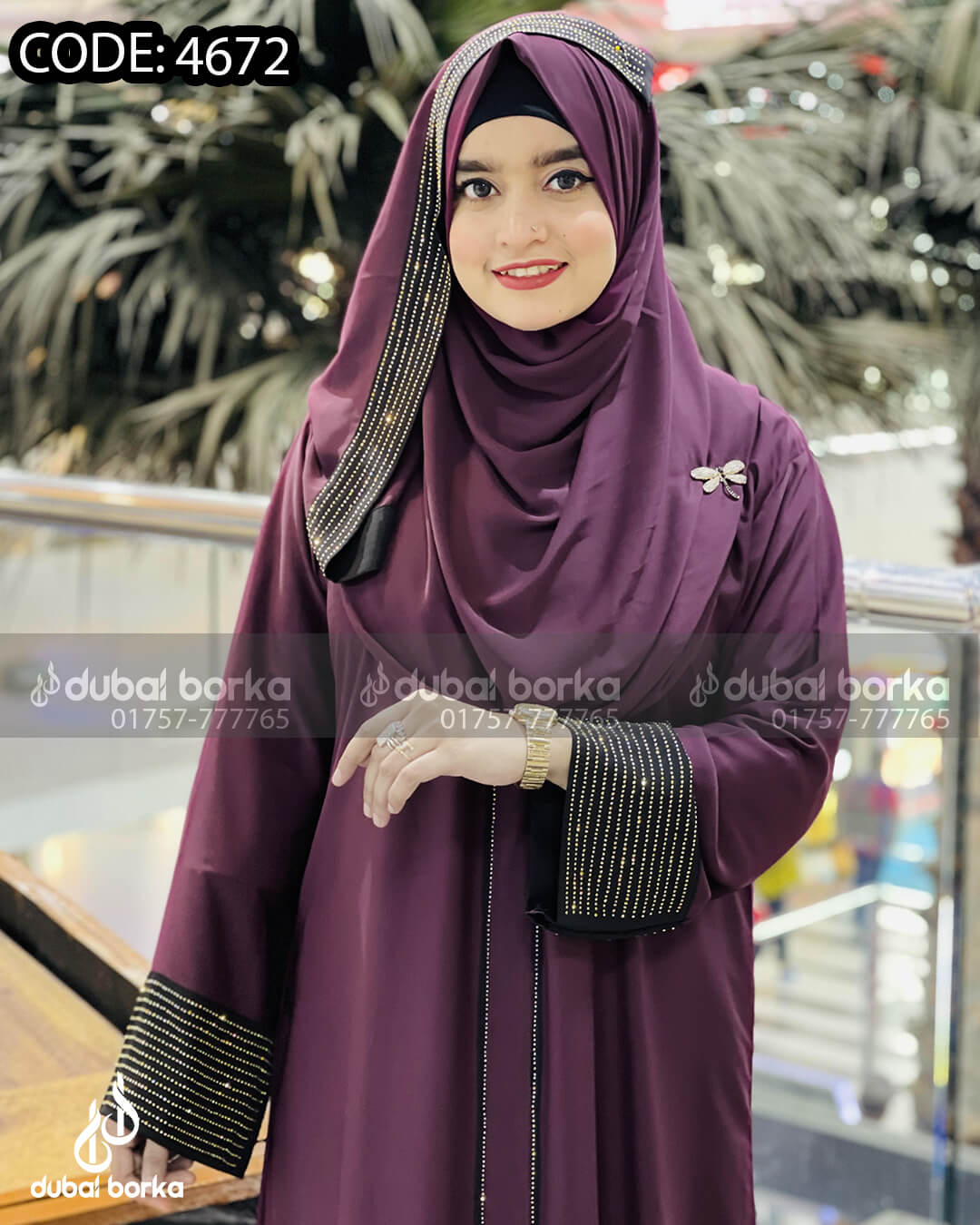 Dubai Stone Borka Koliza With Hijab