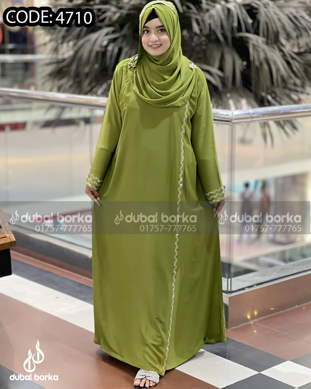 Princess Layer Borka Light Olive With Hijab