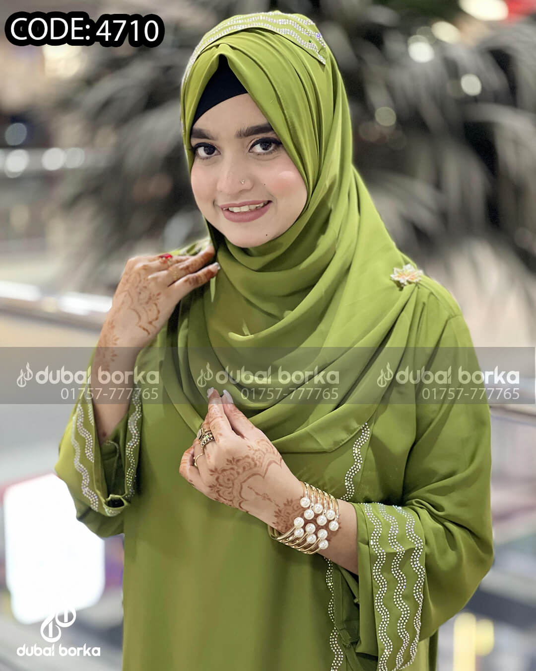 Princess Layer Borka Light Olive With Hijab