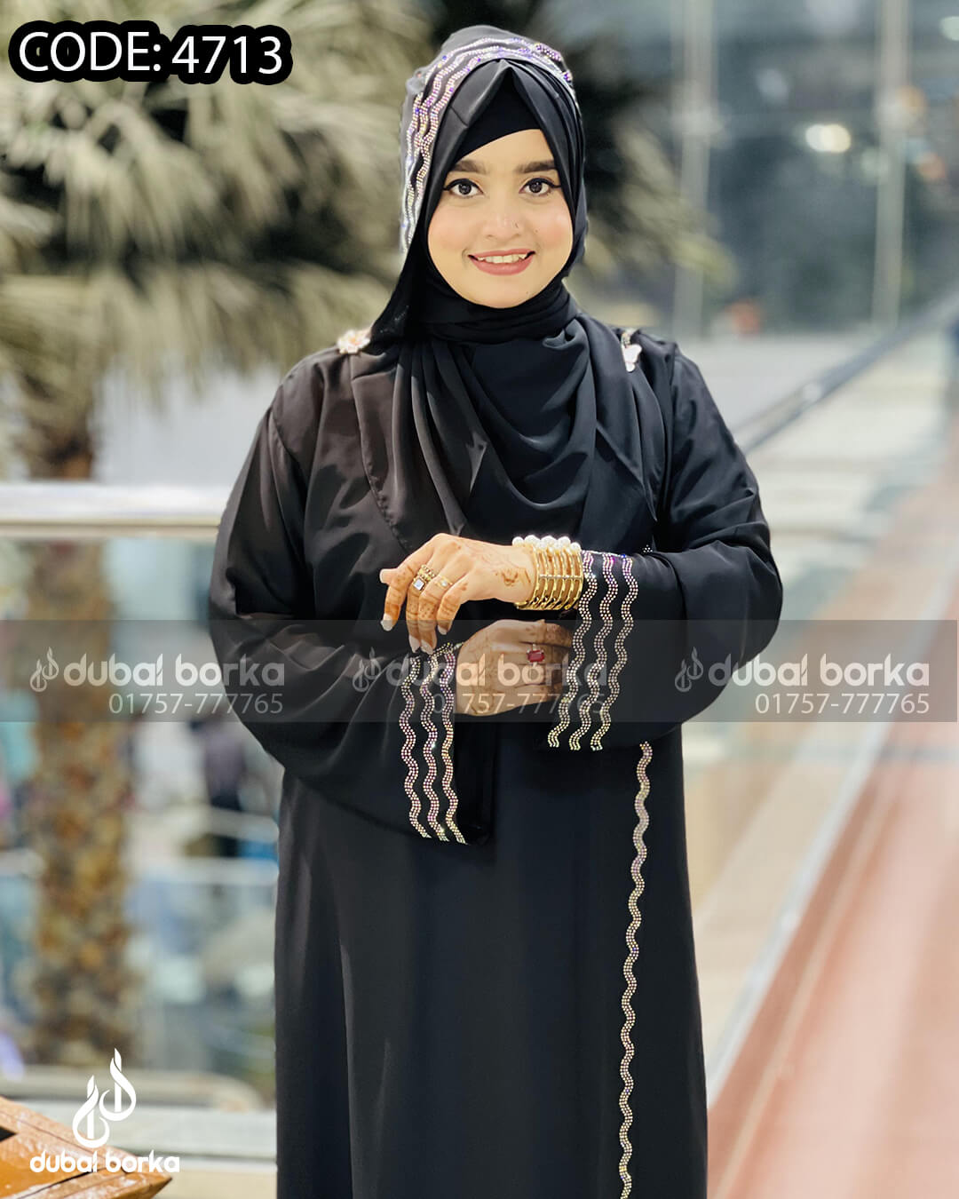 Princess Layer Borka Black With Hijab