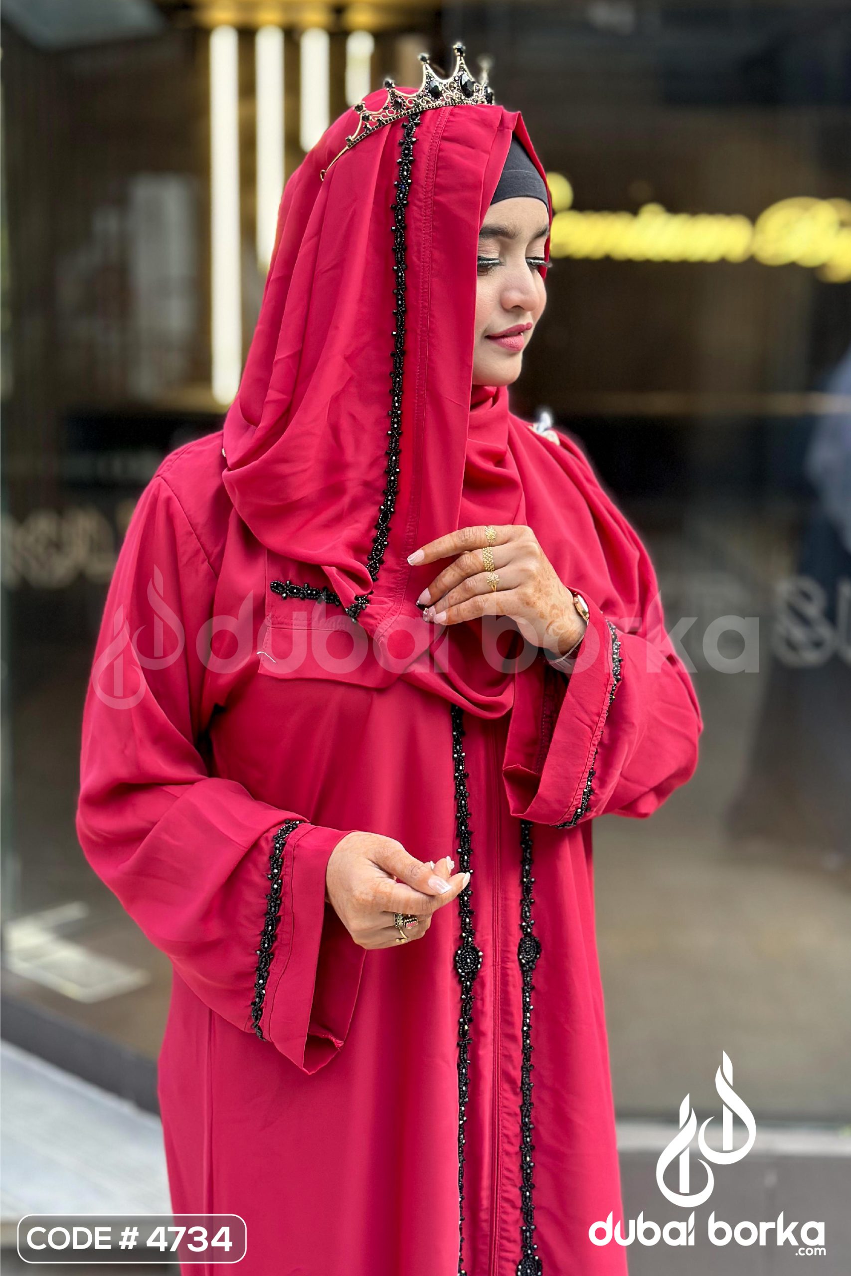 Chain Karchupi Borka Maroon With Hijab