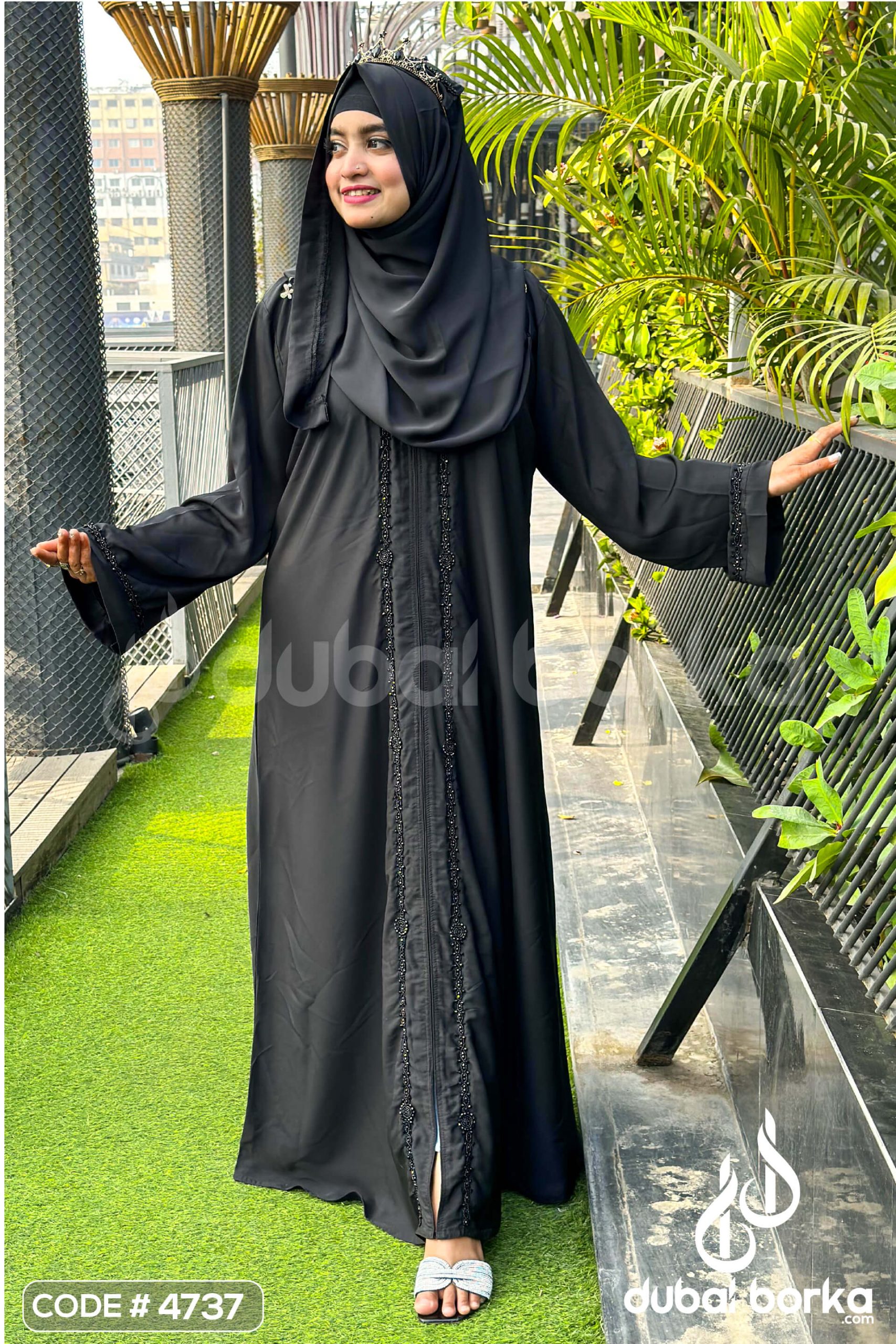Chain Karchupi Borka Black With Hijab