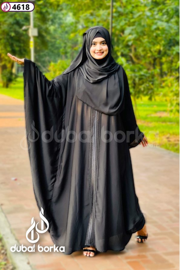 Elegant Inaya Abaya with Premium Cherry Black (1)