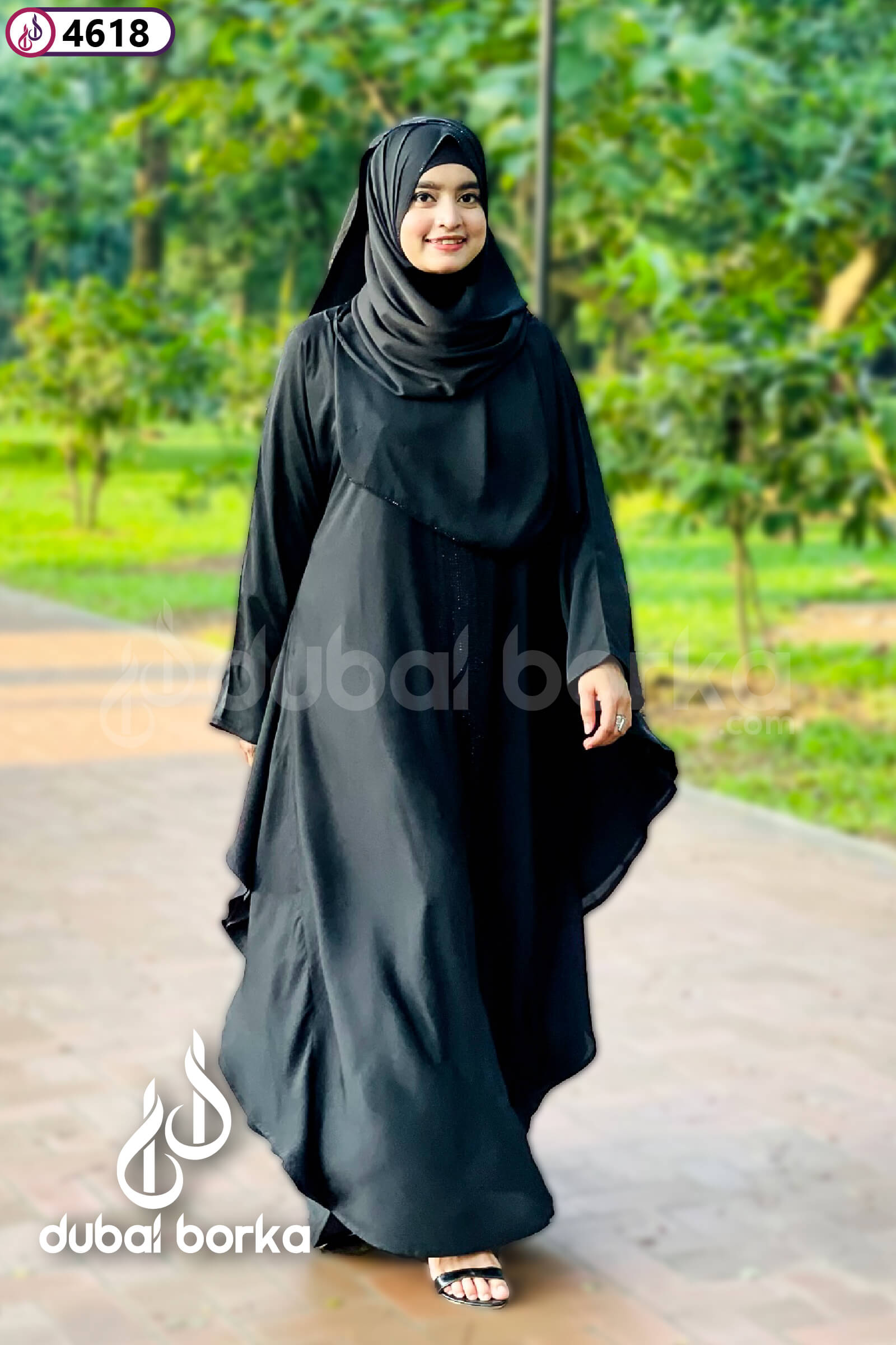 Elegant Inaya Abaya with Premium Cherry Black