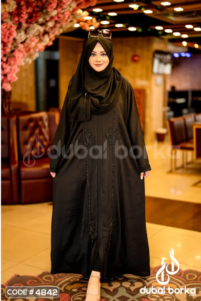 Elegant Handcrafted Karchupi Borka – Premium Zoom Fabric with Hijab - Image 5