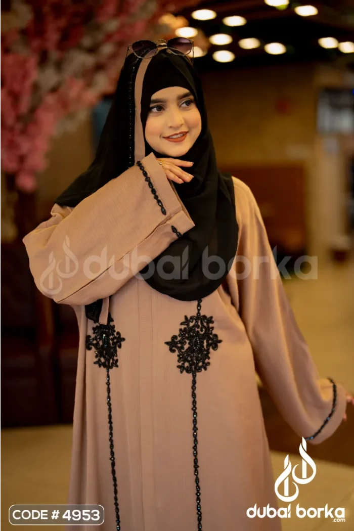 Elegant Handcrafted Karchupi Borka – Premium Zoom Fabric with Hijab - Image 3