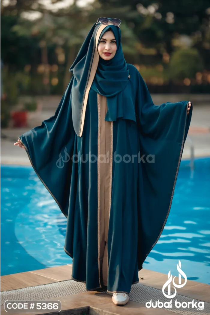 Zeenat Contrast Abaya – A Statement of Elegance for Eid 2025 - Image 2