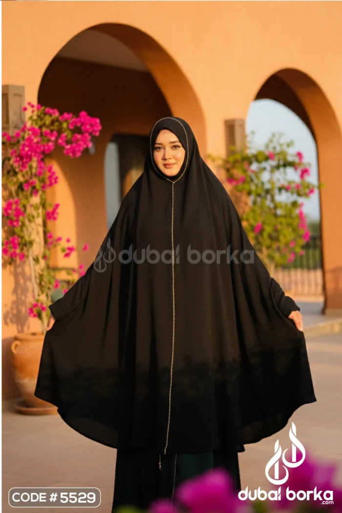 Short Jilbab CEY – Premium CEY Imported Fabric with Elegant Lace Design - Image 2