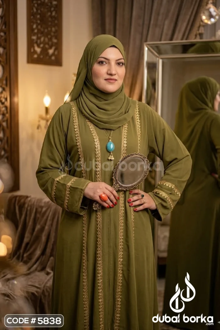 Malika Attach-Koti Borka – Premium Zafran Fabric with Hijab - Image 4