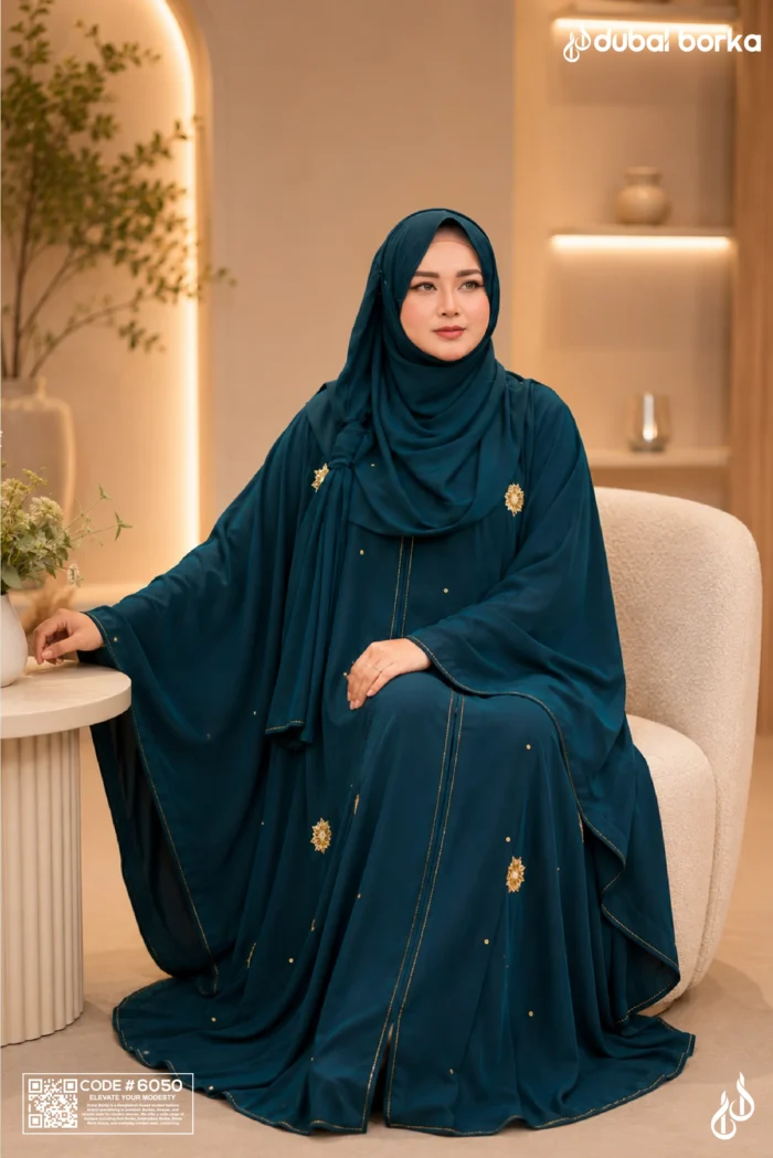 Glitter Star Abaya With Hijab - Image 4